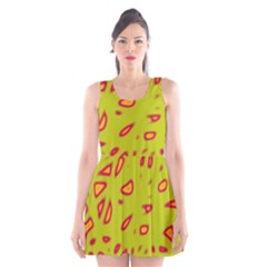 Yellow Neon Design Scoop Neck Skater Dress