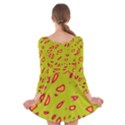 Yellow neon design Long Sleeve Velvet Skater Dress View2