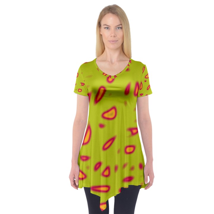 Yellow neon design Short Sleeve Tunic 