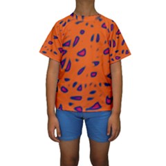 Orange Neon Kid s Short Sleeve Swimwear