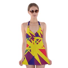 Hot Abstraction Halter Swimsuit Dress