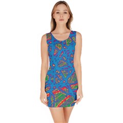 Colorful Neon Chaos Sleeveless Bodycon Dress