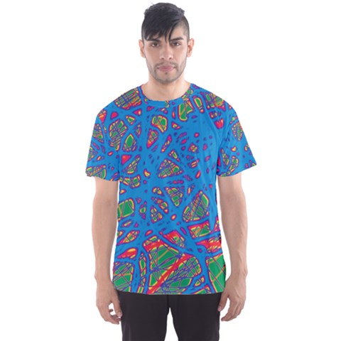 Colorful Neon Chaos Men s Sport Mesh Tee by Valentinaart