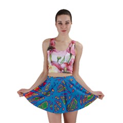 Colorful Neon Chaos Mini Skirt