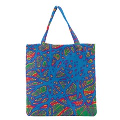 Colorful Neon Chaos Grocery Tote Bag