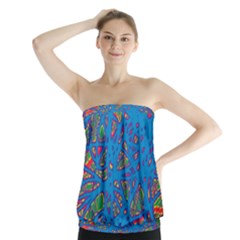 Colorful Neon Chaos Strapless Top by Valentinaart