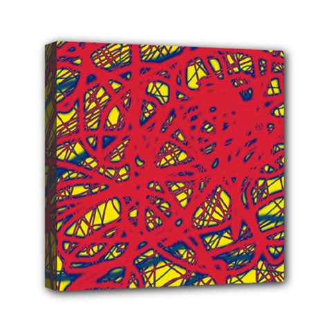 Yellow And Red Neon Design Mini Canvas 6  X 6  by Valentinaart