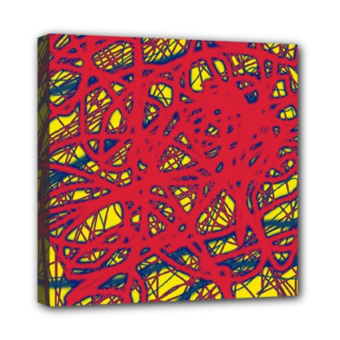 Yellow And Red Neon Design Mini Canvas 8  X 8 