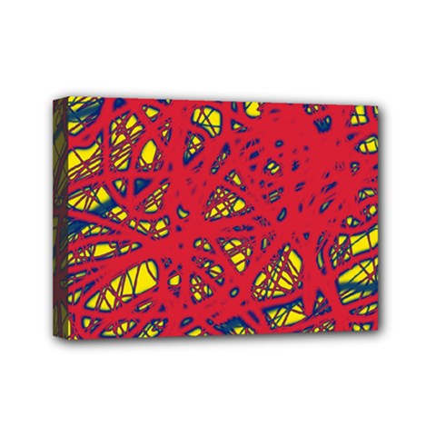 Yellow And Red Neon Design Mini Canvas 7  X 5 