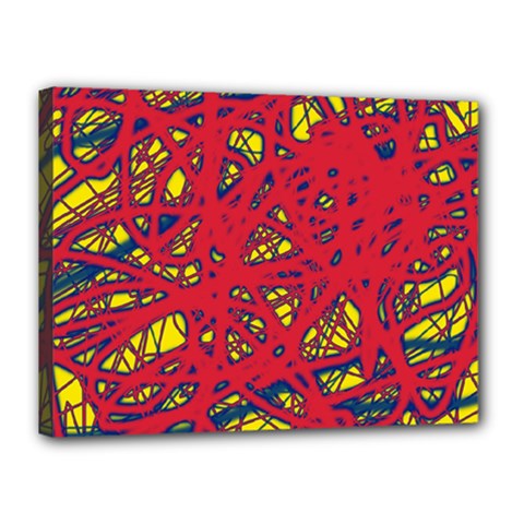 Yellow And Red Neon Design Canvas 16  X 12 