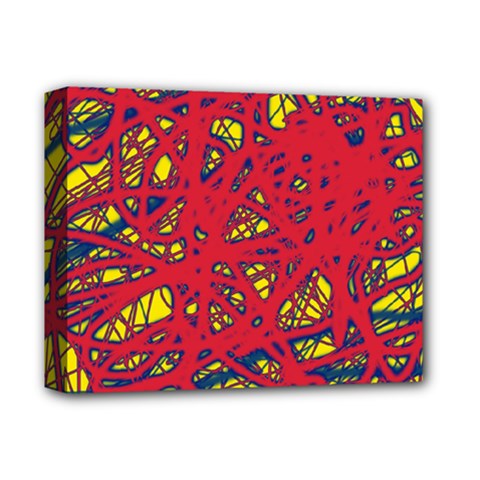 Yellow And Red Neon Design Deluxe Canvas 14  X 11 