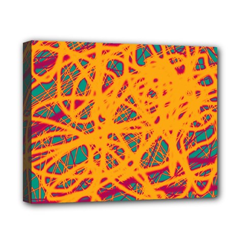 Orange Neon Chaos Canvas 10  X 8  by Valentinaart