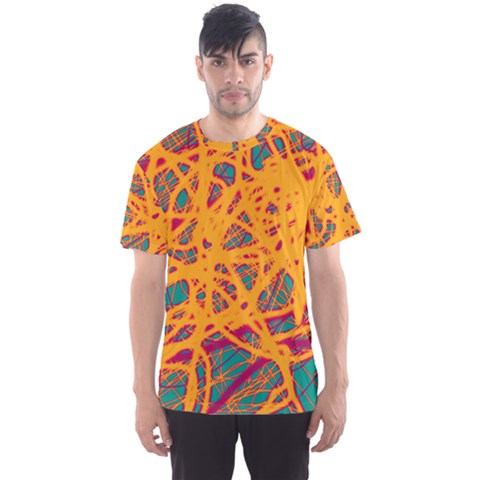 Orange Neon Chaos Men s Sport Mesh Tee by Valentinaart