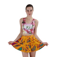 Orange Neon Chaos Mini Skirt