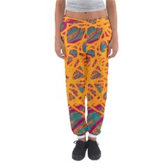 Orange Neon Chaos Women s Jogger Sweatpants by Valentinaart