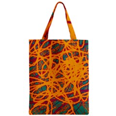 Orange Neon Chaos Zipper Classic Tote Bag