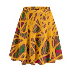 Yellow Neon Chaos High Waist Skirt