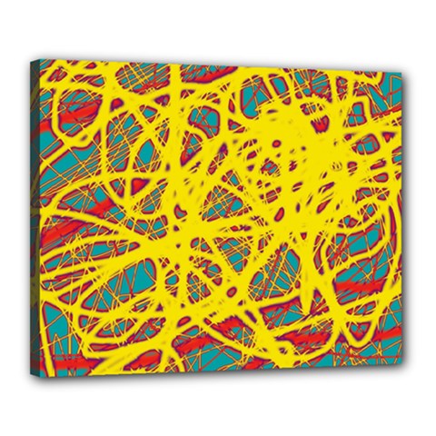 Yellow Neon Canvas 20  X 16 