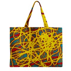 Yellow Neon Zipper Mini Tote Bag