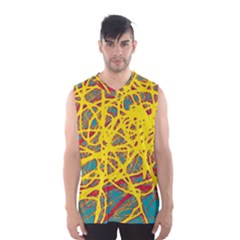 Yellow Neon Men s Basketball Tank Top