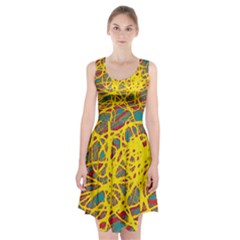 Yellow Neon Racerback Midi Dress