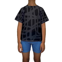 Gray Kid s Short Sleeve Swimwear