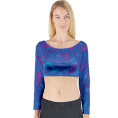 Deep Blue Long Sleeve Crop Top