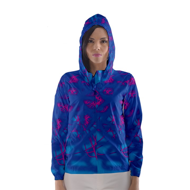 Deep blue Hooded Wind Breaker (Women)