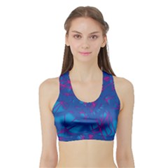 Deep Blue Sports Bra With Border by Valentinaart