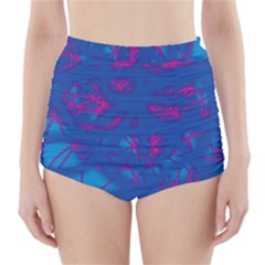 Deep Blue High-waisted Bikini Bottoms