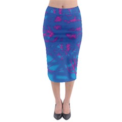 Deep Blue Midi Pencil Skirt