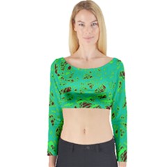 Green Neon Long Sleeve Crop Top by Valentinaart