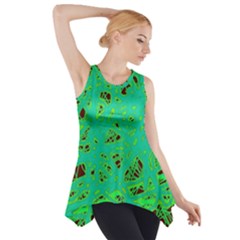 Green Neon Side Drop Tank Tunic