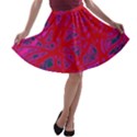 Red neon A-line Skater Skirt View1