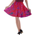 Red neon A-line Skater Skirt View2