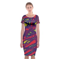 Abstract High Art Classic Short Sleeve Midi Dress