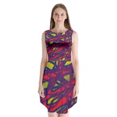 Abstract High Art Sleeveless Chiffon Dress   by Valentinaart