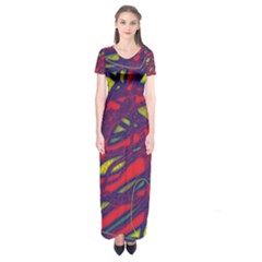 Abstract High Art Short Sleeve Maxi Dress