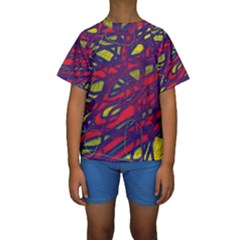 Abstract High Art Kid s Short Sleeve Swimwear