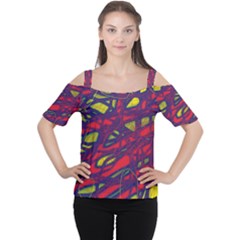 Abstract High Art Women s Cutout Shoulder Tee