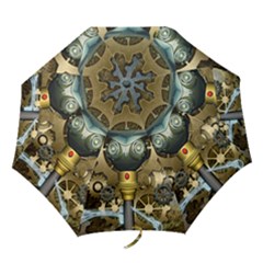 Steampunk, Awesome Owls With Clocks And Gears Folding Umbrellas