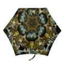 Steampunk, Awesome Owls With Clocks And Gears Mini Folding Umbrellas View1