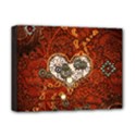 Steampunk, Wonderful Heart With Clocks And Gears On Red Background Deluxe Canvas 16  x 12   View1