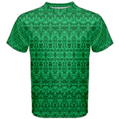 Green Tribal Damask Men s Cotton Tee by tjustleft