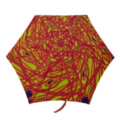 Orange Neon Mini Folding Umbrellas