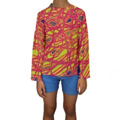 Orange Neon Kid s Long Sleeve Swimwear