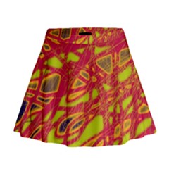 Orange Neon Mini Flare Skirt