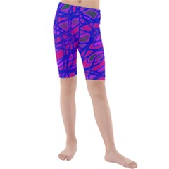 Blue Kid s Mid Length Swim Shorts