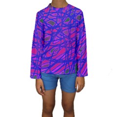 Blue Kid s Long Sleeve Swimwear