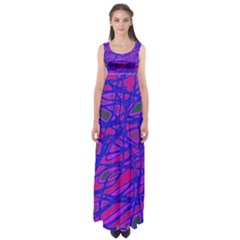 Blue Empire Waist Maxi Dress